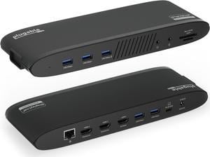 Plugable 14-in-1 USB-C Triple Monitor Docking Station with 100W Charging - DisplayLink Dock with 3x HDMI, Compatible with Windows, Mac, Chromebooks (Ethernet, Audio, 5x USB, microSD & SD Card)