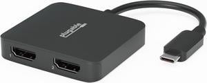 Plugable USB C to HDMI Adapter for Dual Monitors, 4K 60Hz USB C Hub for Windows and Chromebook, Driverless