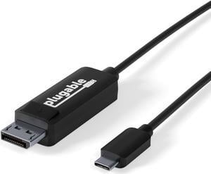 Plugable USB C to DisplayPort Cable 6 feet (1.8m), Up to 4K at 60Hz, USB C DisplayPort Cable - Compatible with Thunderbolt and USB-C - Driverless