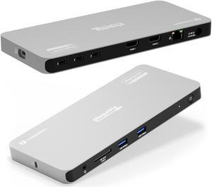 Plugable Thunderbolt 4 Dock for Quad Monitors 100W, Thunderbolt Docking Station Connects up to Four 4K Monitors for Windows and Mac Laptops, 2x HDMI, 4x Thunderbolt 4/USB C, Driver Required TBT-6950PD