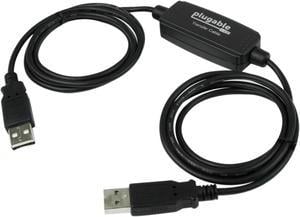 Plugable USB Transfer Cable Unlimited Use Transfer Data Between 2 Windows PCs Compatible with Windows 11 10 7 XP Bravura Easy Computer Sync Software Included