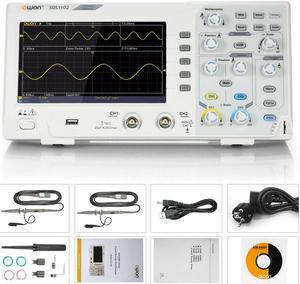 OWON SDS1102 2-Channel Digital Oscilloscope 100MHZ Digital Oscilloscope Kit for Electronic Circuit Debugging,Design and Manufacture, Education and Training, Automobile Maintenance and Testing
