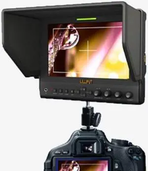 Lilliput 7" 663 HDMI IN  camera-top field  Monitor 1280x800 IPS screen 800:1 Contrast with Suit Case+folding Sun Shade Cover+canon LP-E6 plate by VIVITEQ INC