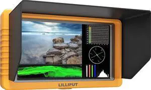 New
LILLIPUT 5" Q5 FULL HD Metal Slim Camera-top monitor 1000:1 contrast SDI/HDMI cross conversion F970+LP-E6 battery plate Waveform PIP mode Column (YRGB peak) time code by VIVITEQ …