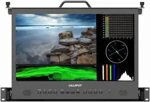 LILLIPUT 17.3" RM-1730/S 1RU Pull-out Monitor 1920×1080 300cd/m500CD/M² brightness 700:1 contrast 3G-SDI, HDMI, DVI, Audio & Tally inputs, SDI and HDMI cross conversion