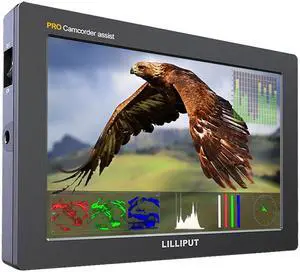 LILLIPUT 7" Q7 Pro Field Monitor 1920x1200 Metal Slim Design with HDR 3D-LUT SDI/HDMI Cross Conversion Waveform Peaking Precise Color Calibration Gamma Adjustment + Pisen LP-E6 Battery by VIVITEQ