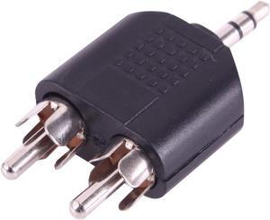 AMZER® 2 RCA Male to 3.5mm Male Jack Audio Y Adapter (Black)