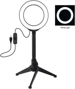AMZER Live Broadcast Kits 4.7 inch 12cm Ring Light + Desktop Tripod Selfie Stick Mount USB White Light LED Ring