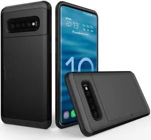 AMZER Shockproof Hybrid Case With Card Slot for Samsung Galaxy S10+