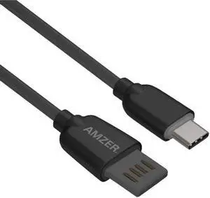 AMZER Reversible USB Type A to USB Type C Reversible Fast Data Sync Charging Cable Tangle Free Glow in Dark Extra Durable Cord - pack of 2