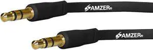 AMZER Durable 3.5mm Auxiliary Audio Flat Cable - 3ft - pack of 3