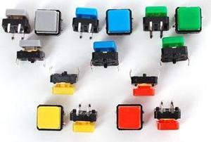 Colorful Square Tactile Button Switch Assortment - 5 pack - OEM