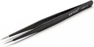 Fine tip straight tweezers - ESD safe (135mm)