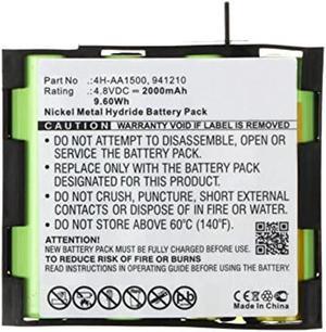 2000mAh 4H-AA1500, 941210 Battery Replacement for Compex Energy Mi-Ready, Edge, Fit 1.0, Fit 3.0, Full Fitness, Mi-Sport, Mi-Fitness, Runner, SP 2.0, SP 4.0, Sport Elite, Vitality Stimulator