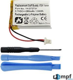 280mAh YK372731 Battery Replacement for Golf Buddy Voice, Voice+, Voice VS4, Voice 2 Talking GPS Range Finder with Free Installation Tools