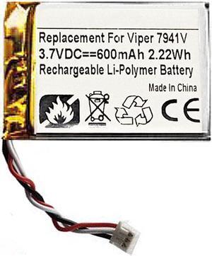 600mAh JFC503040 Extended Battery Replacement for Viper 7941V, 7944V, 7945V, 5904V, 5902V, 4702V, 4704V, 5702V, 5704V, Clifford 7941X, 7944X, Python 7941P, 7944P, 7945P Car Remote Control Key Fob