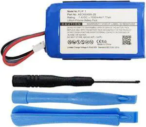 1050mAh AEC653055-2S Battery Replacement for JBL Flip 1 Portable Bluetooth Speaker with Installation Tools