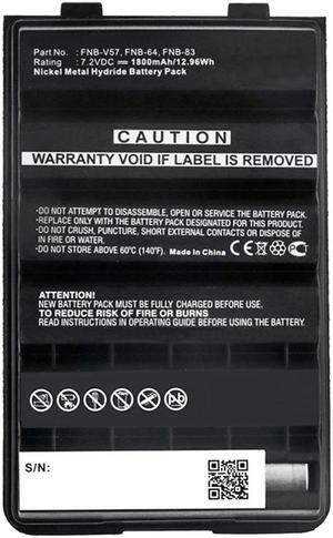 1800mAh FNB-83 FNB-V94 FNB-V57 Battery Replacement Compatible with Vertex Yaesu FT-250E FT-60R FT60R FT-60 FT60 VX-150 VX-160 VX-170 VX-180 VXA-220 Standard Horizon HX270S HX370S HX500S Two-Way Radios