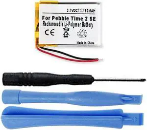 160mAh LSSP441522AE Battery Replacement Compatible with Pebble Time 2, Pebble Time 2 SE Smartwatch