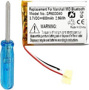800mAh 603040, VDL603040, SR603040, Battery Replacement Compatible with Marshall Mid, Major II, Major III Bluetooth Wireless On-Ear Headphones