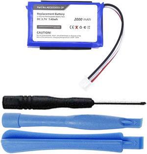 2000mAh AEC653055-2P Replacement Battery Compatible with JBL Flip 2 (2013) Portable Bluetooth Speaker with Installation Tools - 3 Pin Connector