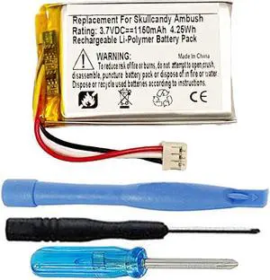 1150mAh FT822132P Battery Replacement Compatible with SkullCandy Ambush Bluetooth Portable Palm Speaker with Installation Tools