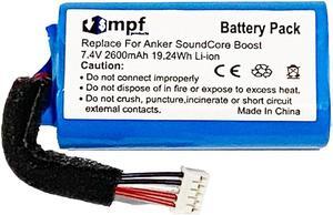 2600mAh 2S18650 Battery Replacement Compatible with Anker SoundCore Boost Bluetooth Speaker