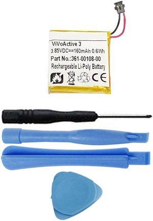 160mAh 361-00108-00 Battery Replacement Compatible with Garmin Vivoactive 3 GPS Smartwatch