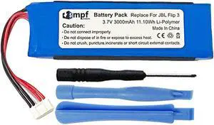 3000mAh GSP872693 Battery Replacement for JBL Flip 3 Splashproof Portable Bluetooth Speaker with Installation Tools
