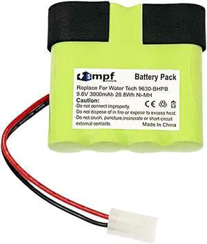 3000mAh 9.6V 9630-BHPB Battery Replacement Compatible with Water Tech POOL BLASTER Max CG Commercial Grade 31000KL Cordless Handheld Swimming Pool Vacuum Cleaner