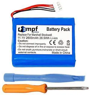 2600mAh TF-2200-1S3PA Battery Replacement Compatible with Marshall Stockwell Portable Bluetooth Speaker