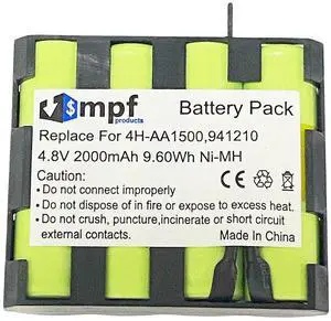 2000mAh 4H-AA1500, 941210 Battery Replacement for Compex Energy Mi-Ready, Edge, Fit 1.0, Fit 3.0, Full Fitness, Mi-Sport, Mi-Fitness, Runner, SP 2.0, SP 4.0, Sport Elite, Vitality Stimulator