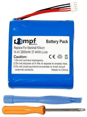 2600mAh TF18650-2200-1S4PA Battery Replacement Compatible with Marshall Kilburn Portable Bluetooth Speaker