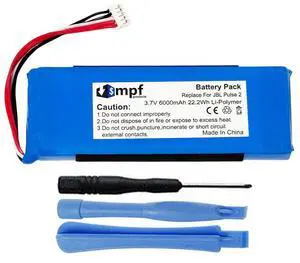 6000mAh P5542100-P, 5542110P Battery Replacement Compatible with JBL Pulse 2, JBL Pulse 3 Waterproof Bluetooth Speaker with Installation Tools.