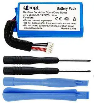 2600mAh 2S18650 Battery Replacement Compatible with Anker SoundCore Boost Bluetooth Speaker