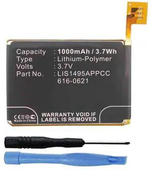 Replacement 616-0619, 616-0621 Battery for Apple iPod Touch 5 (5th Generation) A1421, A1509, 16GB, 32GB, 64GB with Installation Tools