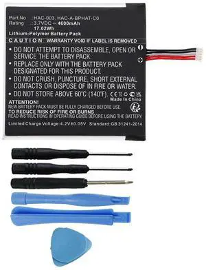 4600mAh HAC-003 Battery Replacement Compatible with Nintendo Switch HAC-001 with Installation Tools