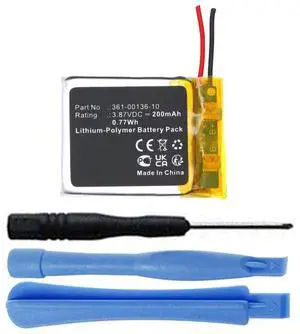 200mAh 361-00136-10, 361-00136-21 Battery Replacement Compatible with Garmin Venu SQ Music GPS Smartwatch 200mAh 361-00136-10, 361-00136-21 Battery Replacement Compatible with Garmin Venu SQ Music GPS Smartwatch