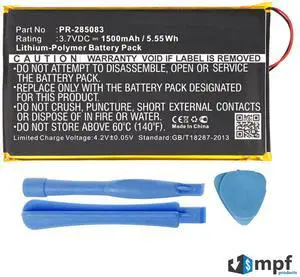 1500mAh PR-285083 Battery Replacement for Barnes & Noble NOOK GlowLight Plus 2015 BNRV510, Kobo Glo HD 6 N437-KJ-BK-S-EP eBook Readers