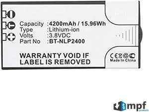 4200mAh High Capacity Extended BT-NLP2400 Battery Replacement for URC Universal Remote Control MX-5000 and TRC-1280 Touch Screen Remote Controls