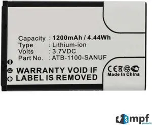 1200mAh High Capacity 41-500012-13, ATB-1100-SANUF Battery Replacement Intended for RTI Pro, Pro24.i, Pro24.r, Pro24.r v2, Pro24.z Remote Control