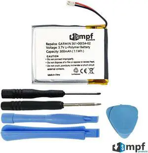 300mAh 361-00034-02, FLPB342735-P1 Battery Replacement for Garmin Fenix 3 and Fenix 3 HR Fitness GPS Smartwatch with Installation Tools