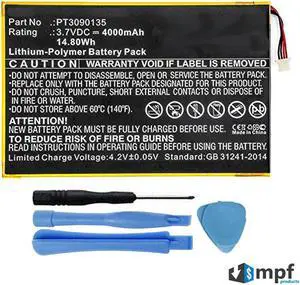 4000mAh PT3090135 Battery Replacement Compatible with RCA Galileo Pro 11.5" RCT6513W87, Viking Pro 10” RCT6303W87, RCT6303W87DK Tablet