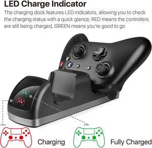 Controller Charger Station for Xbox One/Xbox Series X|S/Elite, 2 x 4800 mWh  Rechargeable Battery Packs, Charging Dock for Xbox Controller Battery with