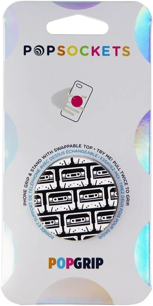 PopSockets PopGrip Stand and Grip with Swappable Top - Black/White Tapes PopSockets PopGrip Stand and Grip with Swappable Top - Black/White Tapes