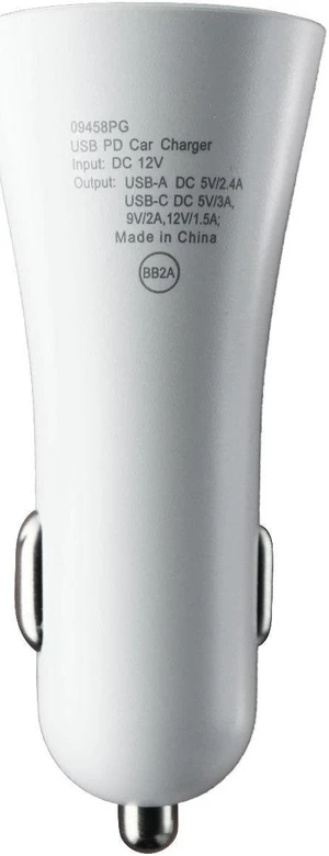 PureGear (30-Watt) LightSpeed USB and USB-C Dual Port Car Charger - White PureGear (30-Watt) LightSpeed USB and USB-C Dual Port Car Charger - White