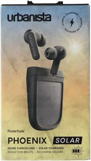 Urbanista Phoenix Solar Noise-Cancelling Solar Charging Headphones - Black