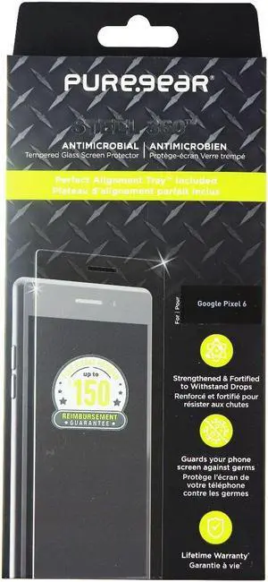 PureGear Steel 360 Series Tempered Glass with Alignment Tray for Google Pixel 6