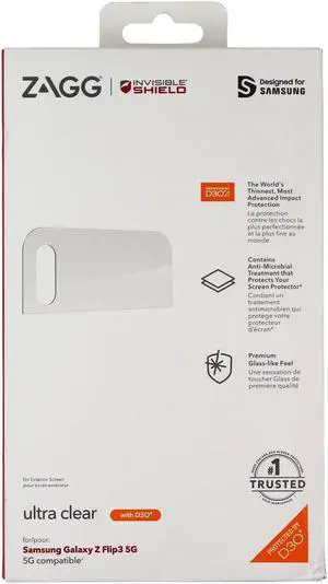 ZAGG InvisibleShield Ultra Clear Screen Protector for Galaxy Z Flip3 5G - Clear