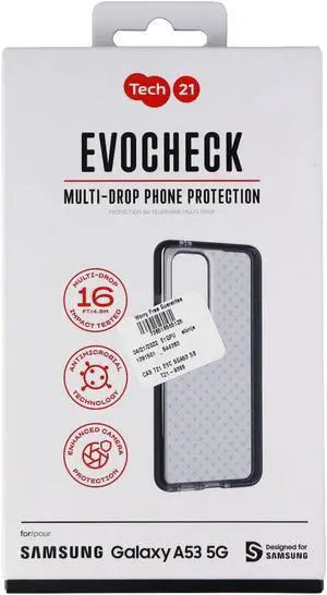 Tech21 Evo Check Series Flexible Gel Case for Samsung Galaxy A53 5G - Black